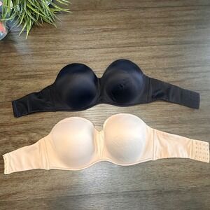 Soma Bundle of 2 Stunning Starlet Strapless Bra Black‎ & Nude 34DDD